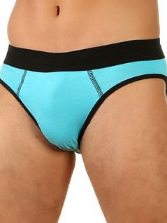 Современные брифы на мягкой резинке бирюзового цвета E5 Underwear RT26580 распродажа